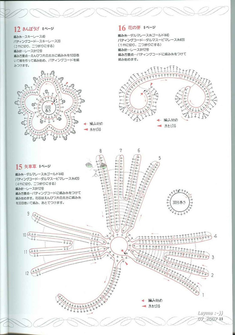 日文花飾128(1) - 木棉花 - 雨茫茫，霧茫茫，盼望花開，花已落……