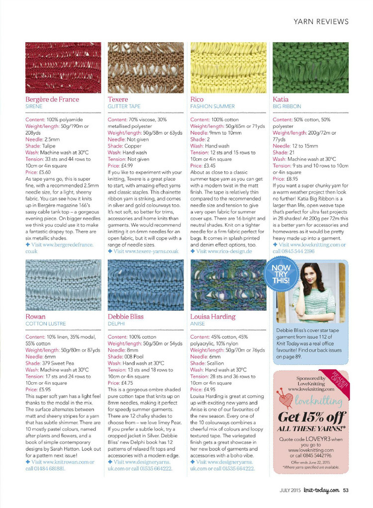 Knit Today Issue 113 2015 - 輕描淡寫 - 輕描淡寫