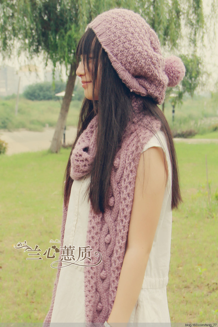 妖精的口袋~~~阿蘭花樣帶口袋長圍脖（蘭心蕙質2014） - 蘭心蕙質 - 蘭心蕙質藍云海