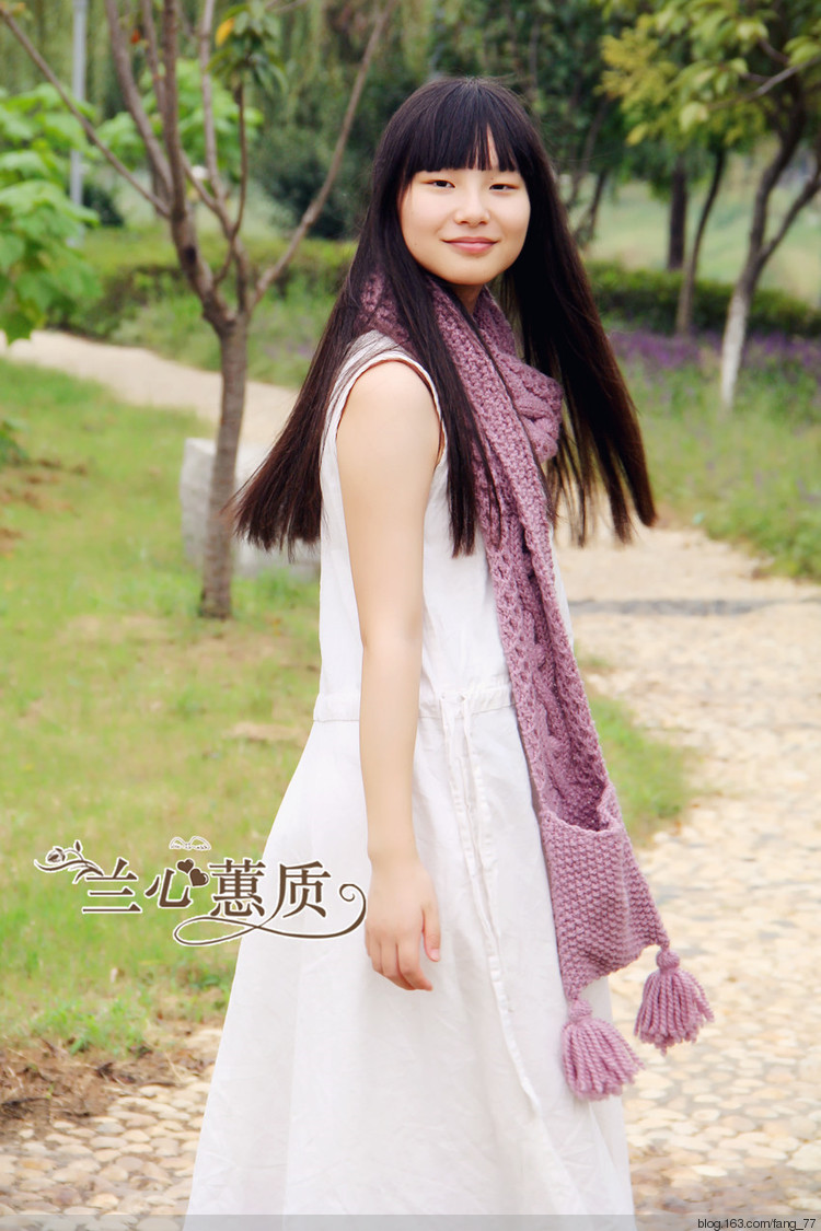 妖精的口袋~~~阿蘭花樣帶口袋長圍脖（蘭心蕙質2014） - 蘭心蕙質 - 蘭心蕙質藍云海