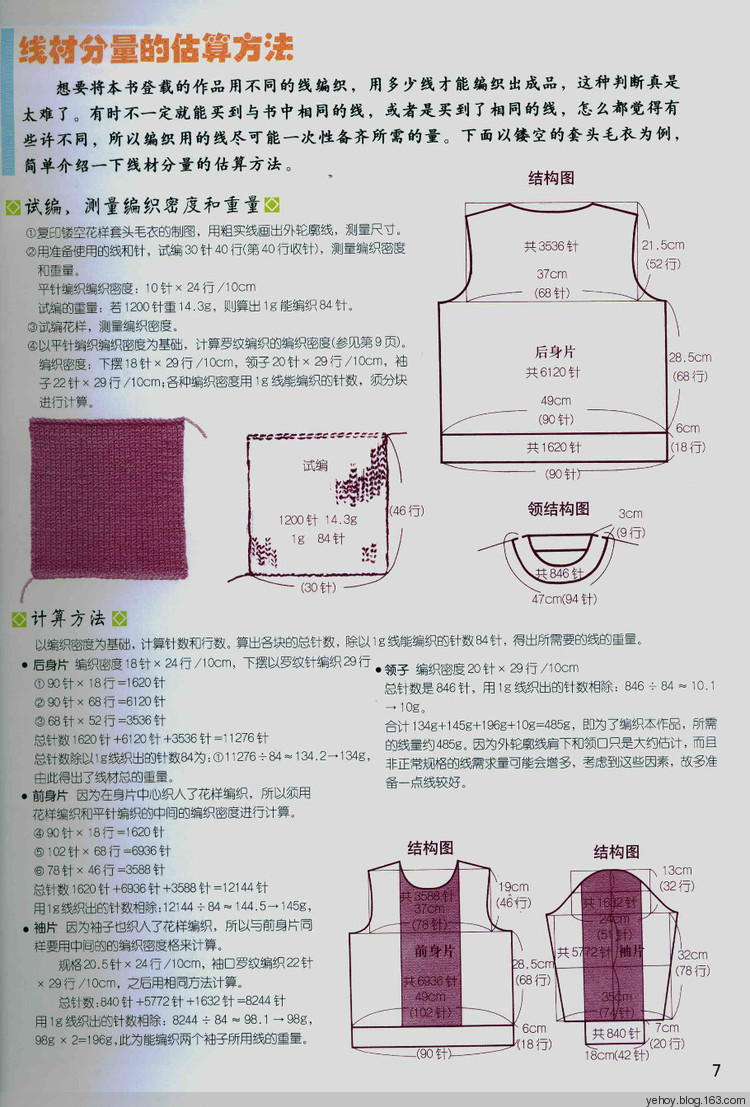 完整衣片編織與整理（教程8） - 壹一 - 壹一的博客