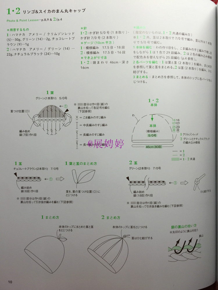 展娉婷新年禮物第二發(fā)：簡(jiǎn)單！鉤針編織孩子喜歡的水果·蔬菜·甜點(diǎn)帽子 - 展娉婷 - 展娉婷的鉤針世界
