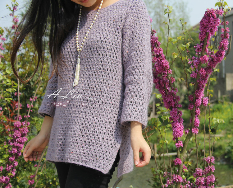 【A-Lin手工】青嵐--香芋紫簡(jiǎn)單套頭鉤衣 - A-Lin林 - A-Lin林的編織博客