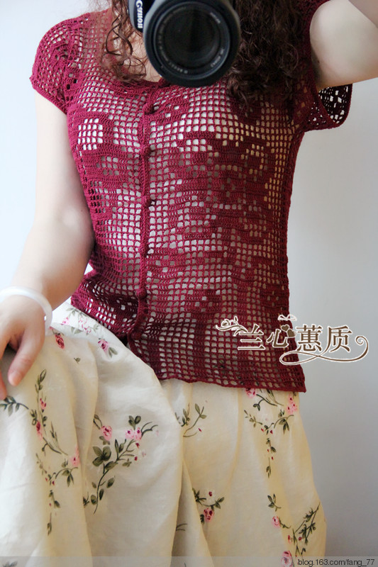 芙蓉醉~~酒紅色方領(lǐng)蕾絲花朵開(kāi)衫（蘭心蕙質(zhì)） - 蘭心蕙質(zhì) - 蘭心蕙質(zhì)藍(lán)云海