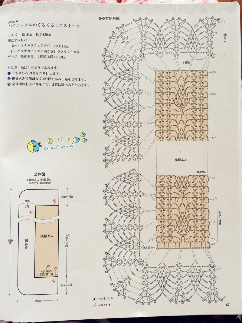 荼白~~~云素棉麻菠蘿小圍巾 - 魚兒 - 魚兒的小溪