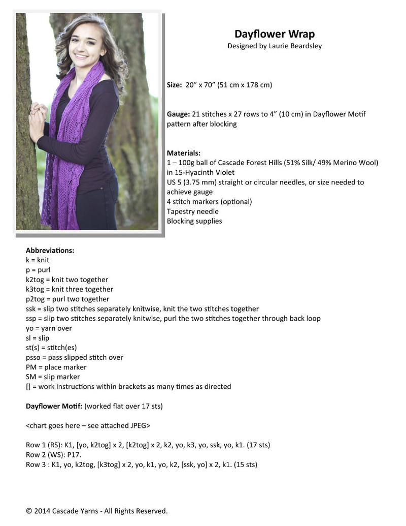 Forest Hills Dayflower Wrap - Laurie Beardsley - Daliute -