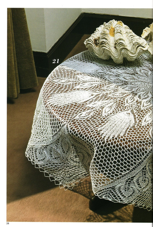 白色棒針蕾絲臺(tái)布 上KNITTED LACE DESINGNS OF THE MODERN  MODE BOOK 1 - Daphne - 因?yàn)閻?ài)所以愛(ài)