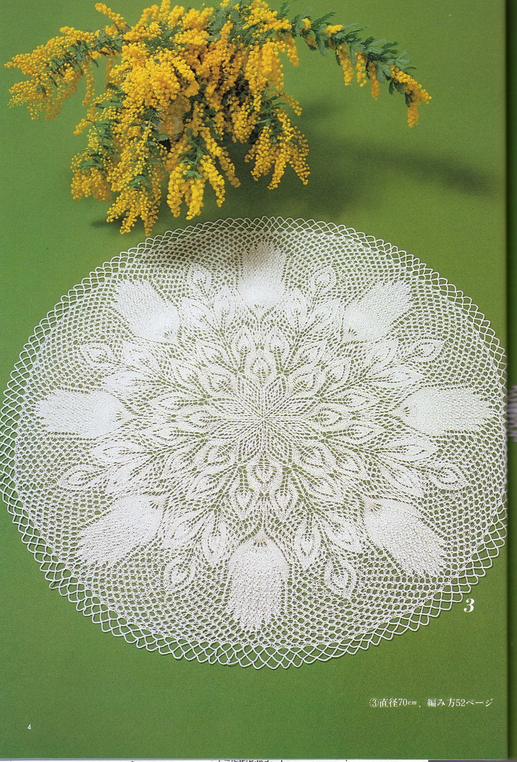 白色棒針蕾絲臺(tái)布 上KNITTED LACE DESINGNS OF THE MODERN  MODE BOOK 1 - Daphne - 因?yàn)閻?ài)所以愛(ài)
