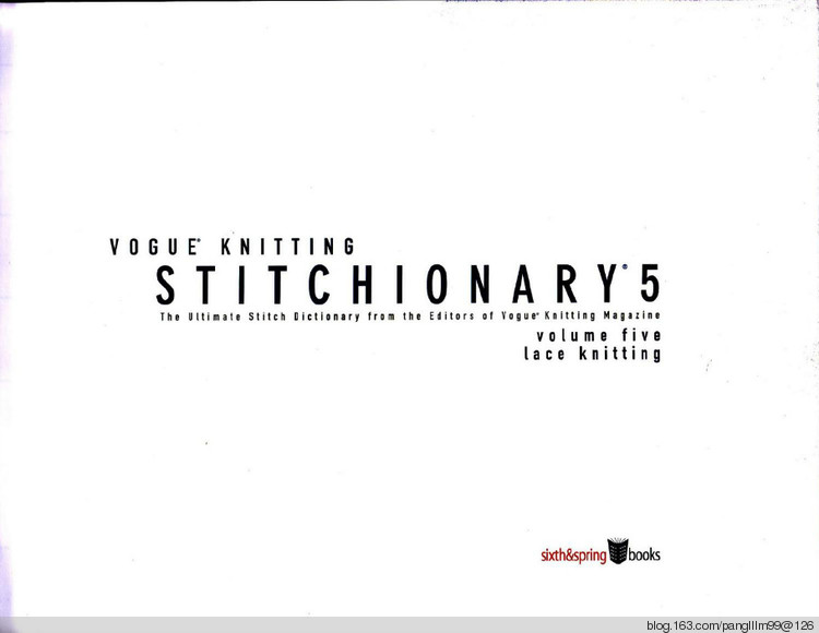 vogue knitting sitchionary volume 5 - 梨花帶雨翻譯 - 我的博客