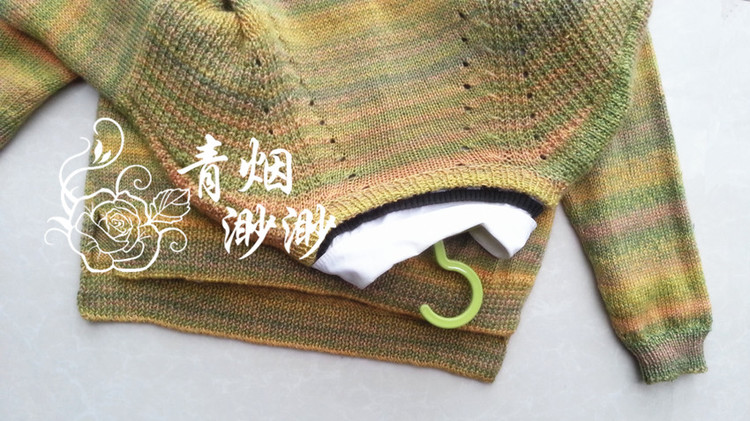 撫綠---段染簡約休閑寬松套頭衫 - 青煙渺渺 - 青煙渺渺