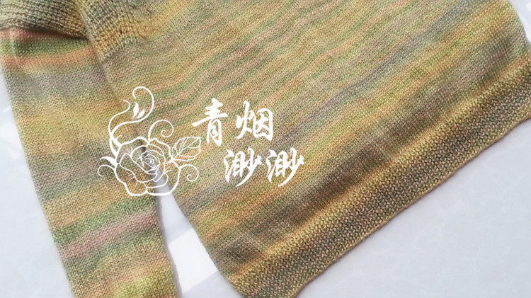 撫綠---段染簡約休閑寬松套頭衫 - 青煙渺渺 - 青煙渺渺