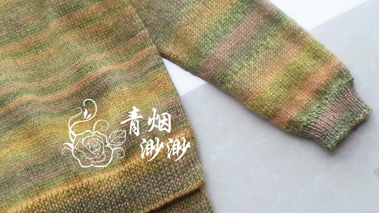 撫綠---段染簡約休閑寬松套頭衫 - 青煙渺渺 - 青煙渺渺