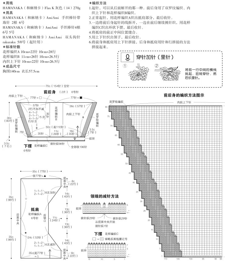 棒針  披肩式寬松短衫 - 水心云影 - 水心云影的博客