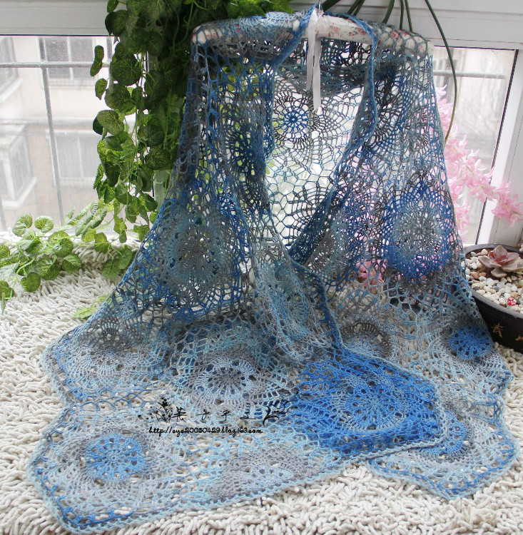 心海 ------- 六角拼花披肩   2015 （11） - 英子 - 英子的編織小屋