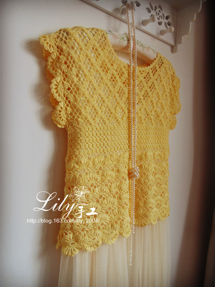【Lily手工】--1527--素影--歐編后開扣套衫 - Lily - Lily的手工編織天地