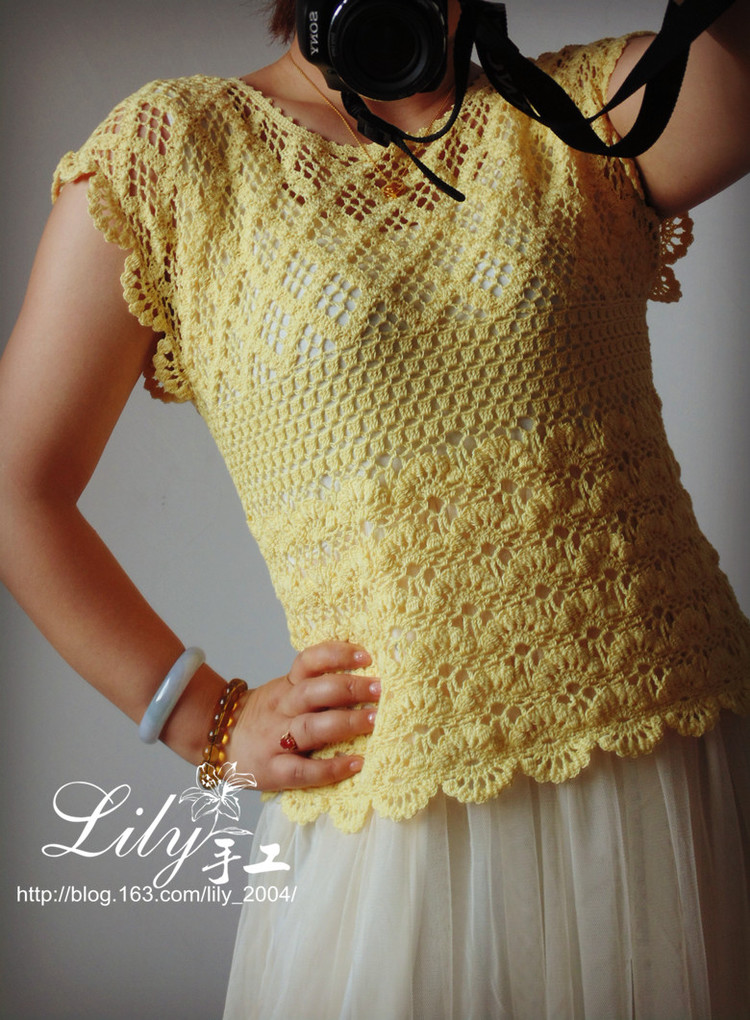 【Lily手工】--1527--素影--歐編后開扣套衫 - Lily - Lily的手工編織天地