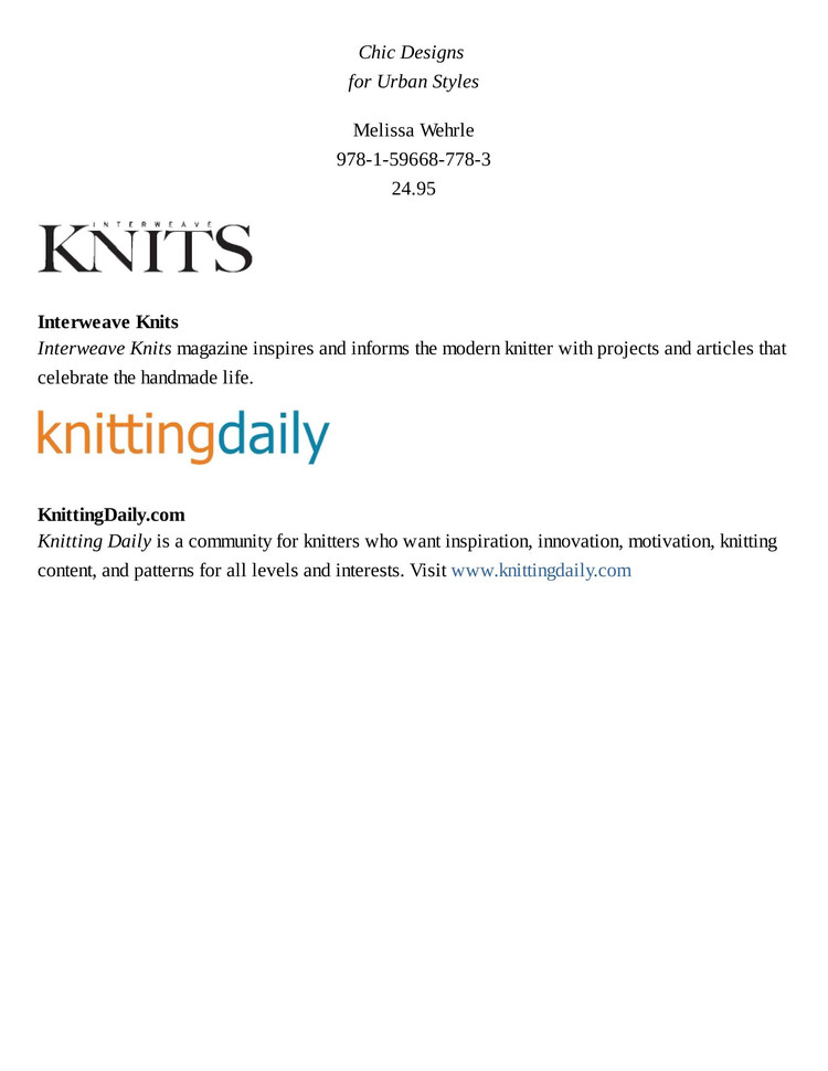 Urban Knit Collection ：18 City-Inspired Knitting Patterns for the Modern Wardrobe - 輕描淡寫 - 輕描淡寫