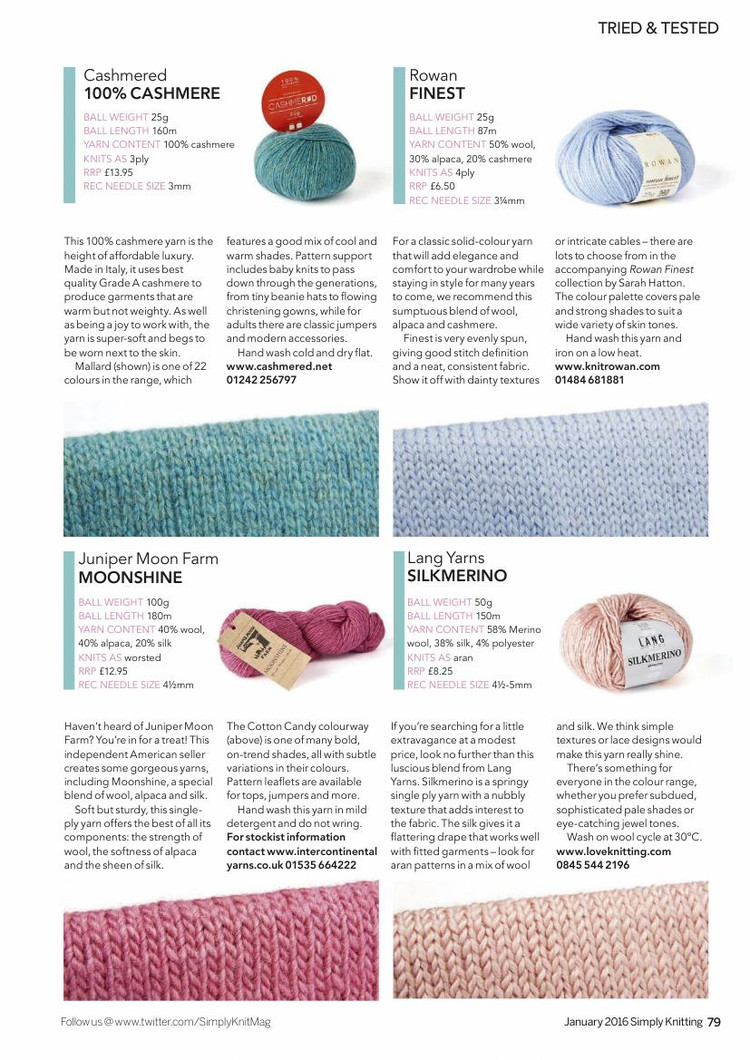 Simply Knitting  January 2016 - 輕描淡寫 - 輕描淡寫