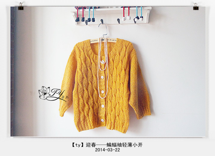 1416——迎春——蝙蝠袖輕薄小開 - ty - ty 的 編織博客