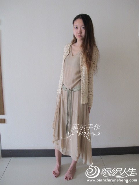【菲爾手作】葉痕---志田花型立體修身開衫（美圖+女兒秀） - 菲爾 - 菲爾的編織博客