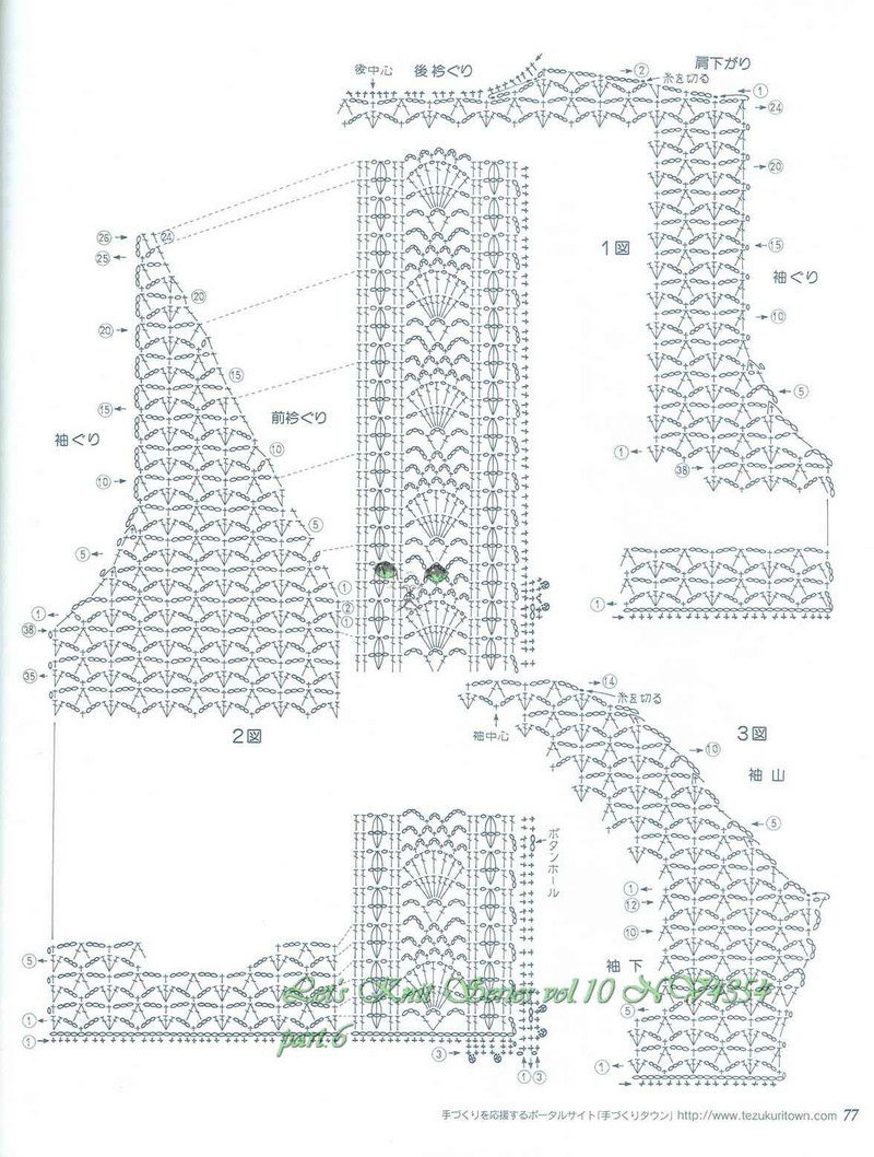 1420——醉花蔭——菠蘿邊簡潔開衫 - ty - ty 的 編織博客
