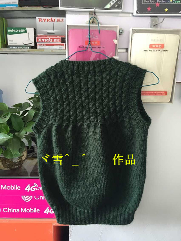 帥氣雪花口袋男孩背心（新手視頻） - 明月的棒針?biāo)囆g(shù) - 明月的棒針?biāo)囆g(shù)