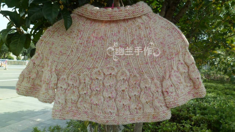 櫻花落～～～雪蓮花女童斗篷開衫42 - 空谷幽蘭 - 指尖的溫柔～幽蘭の編織時光