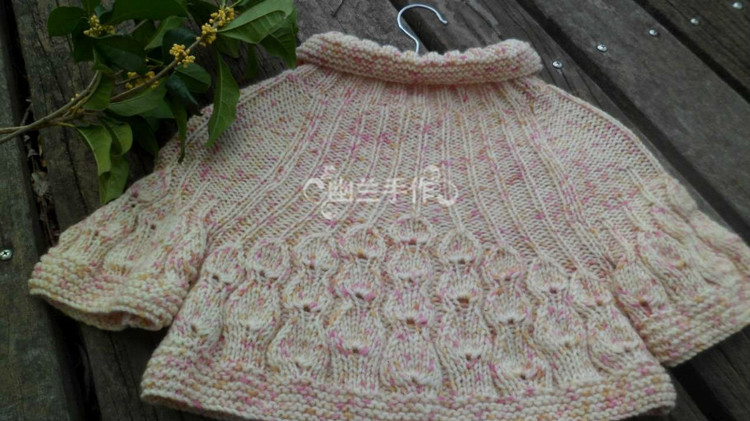 櫻花落～～～雪蓮花女童斗篷開衫42 - 空谷幽蘭 - 指尖的溫柔～幽蘭の編織時光