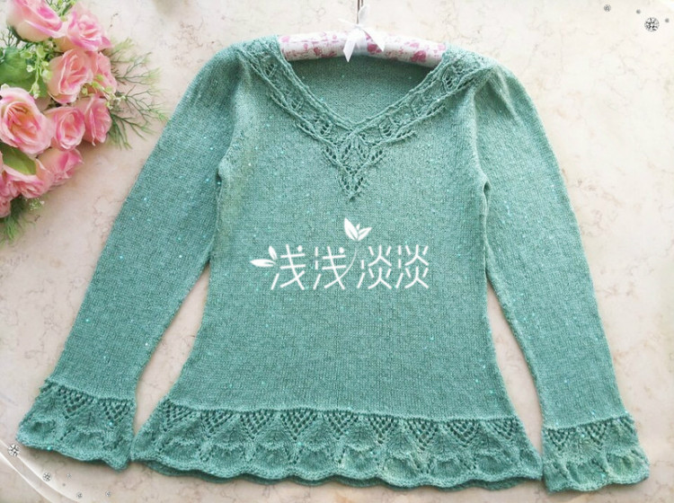 秋熠---亮片花邊女式長袖 - 淺淺淡淡 - 淺 淺 淡 淡