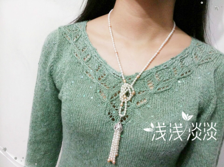 秋熠---亮片花邊女式長袖 - 淺淺淡淡 - 淺 淺 淡 淡