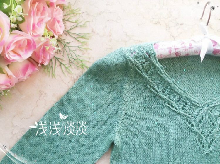秋熠---亮片花邊女式長袖 - 淺淺淡淡 - 淺 淺 淡 淡