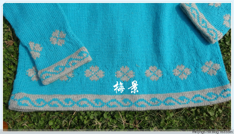 原創(chuàng)-孔雀藍兒童帽衫 （海量詳細圖解） - 梅景 - meijing5759的博客