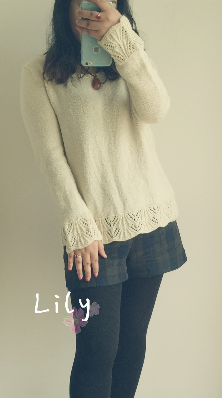 【Lily手工】--暮雪--牦牛絨花邊套衫 - Lily - Lily的手工編織天地