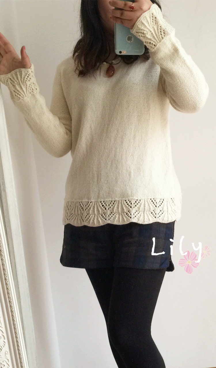 【Lily手工】--暮雪--牦牛絨花邊套衫 - Lily - Lily的手工編織天地
