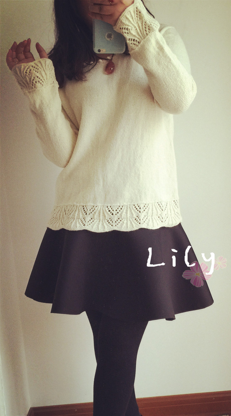【Lily手工】--暮雪--牦牛絨花邊套衫 - Lily - Lily的手工編織天地