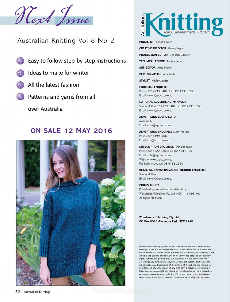 Australian Knitting Volume 8 №1 2016 - 輕描淡寫 - 輕描淡寫