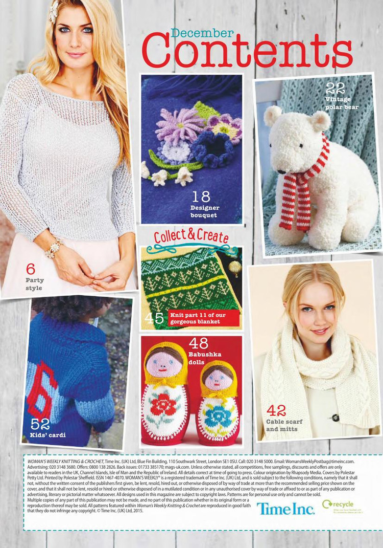 Womans Weekly Knitting  Crochet  December 2015 - 輕描淡寫 - 輕描淡寫