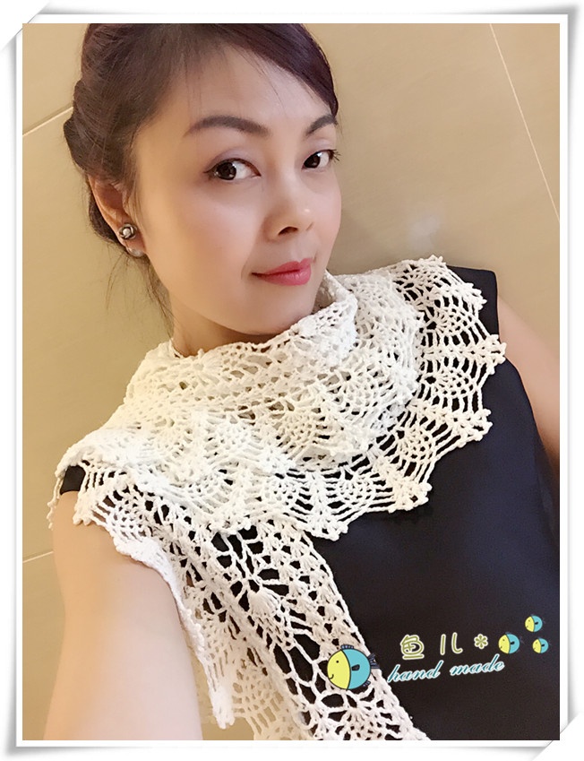 荼白~~~云素棉麻菠蘿小圍巾 - 魚(yú)兒 - 魚(yú)兒的小溪