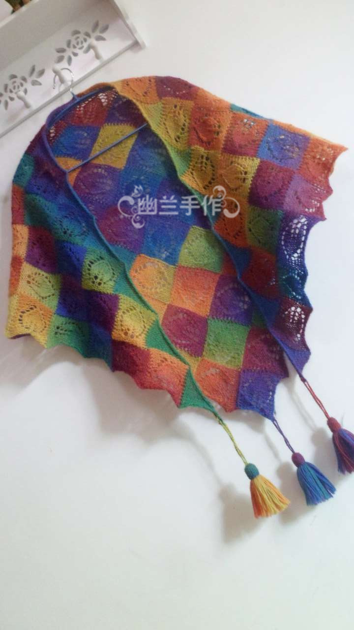彩葉～～～仿東倒西歪披肩45 - 空谷幽蘭 - 指尖的溫柔～幽蘭の編織時(shí)光