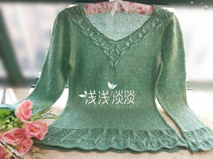 秋熠---亮片花邊女式長(zhǎng)袖 - 淺淺淡淡 - 淺 淺 淡 淡