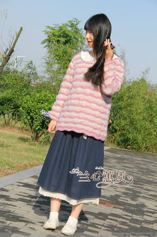 舊時光~~三色鳳尾花常規(guī)款圓領(lǐng)毛衣（蘭心蕙質(zhì)2014） - 蘭心蕙質(zhì) - 蘭心蕙質(zhì)藍(lán)云海