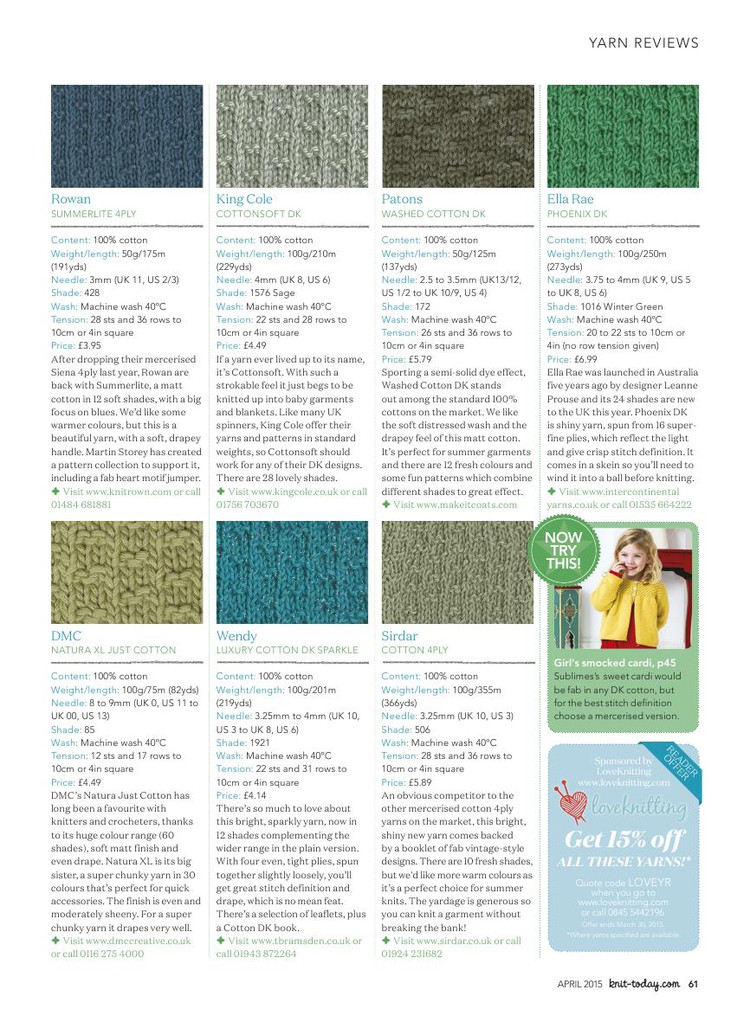 Knit Today Issue 110 2015 - 輕描淡寫 - 輕描淡寫
