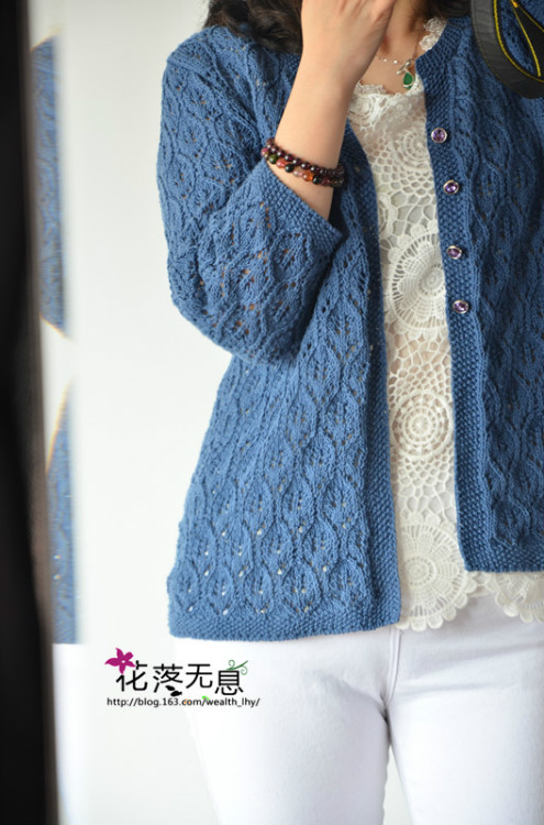 濃情5月天 時光--優(yōu)雅7分袖開衫【花落無息】（2015.12） - 花落無息 - 花落無息