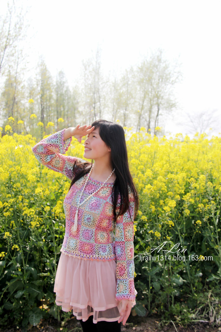 【A-Lin手工】彩葵--幸運(yùn)星拼花美衣201503（附詳細(xì)圖解及藏線小技巧） - A-Lin林 - A-Lin林的編織博客