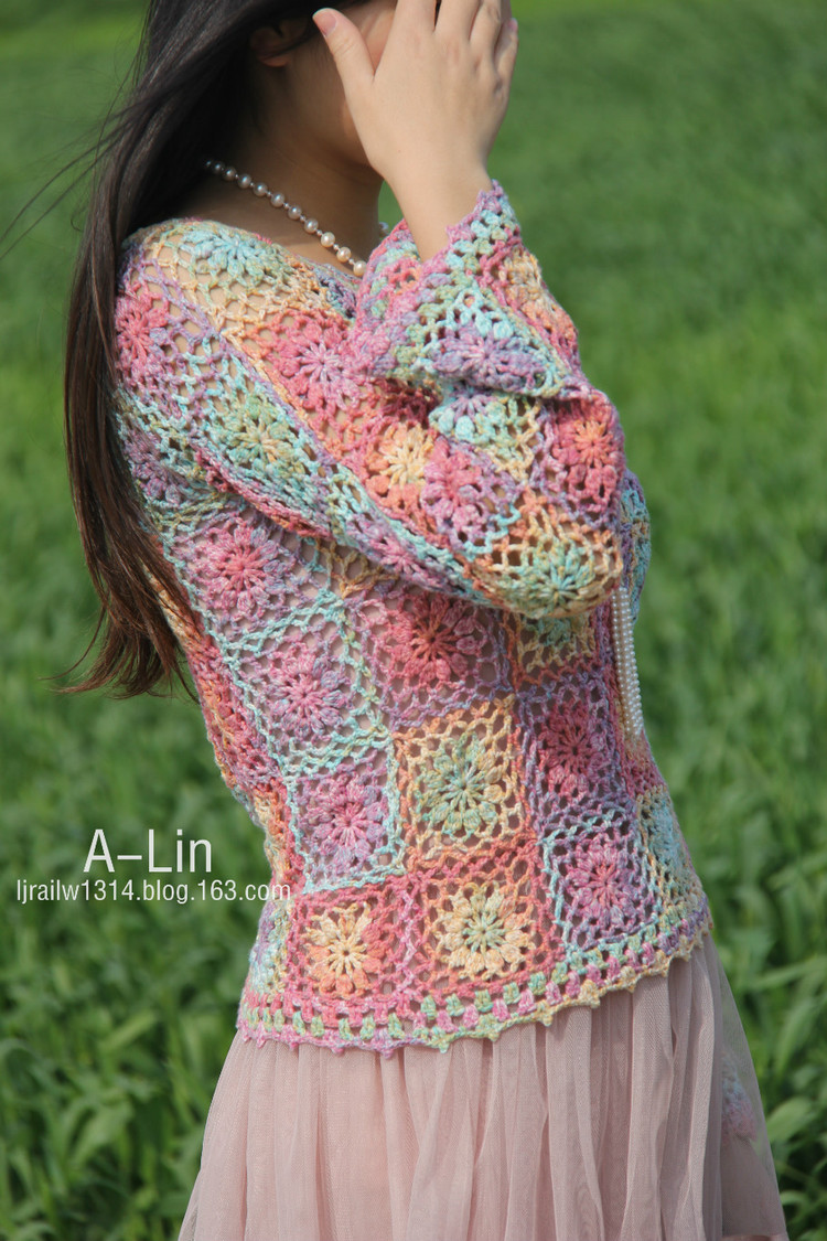 【A-Lin手工】彩葵--幸運(yùn)星拼花美衣201503（附詳細(xì)圖解及藏線小技巧） - A-Lin林 - A-Lin林的編織博客