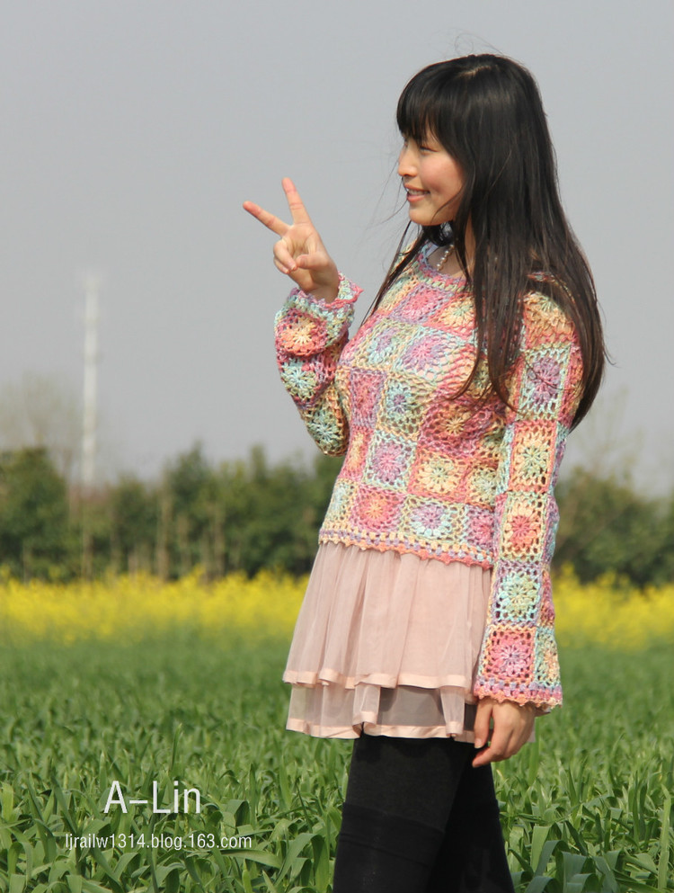 【A-Lin手工】彩葵--幸運(yùn)星拼花美衣201503（附詳細(xì)圖解及藏線小技巧） - A-Lin林 - A-Lin林的編織博客