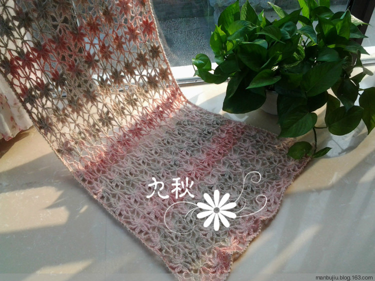 九秋作品——四葉花瓣馬海毛披肩 - manbujiu - 九秋——一個(gè)很胖很胖的老太