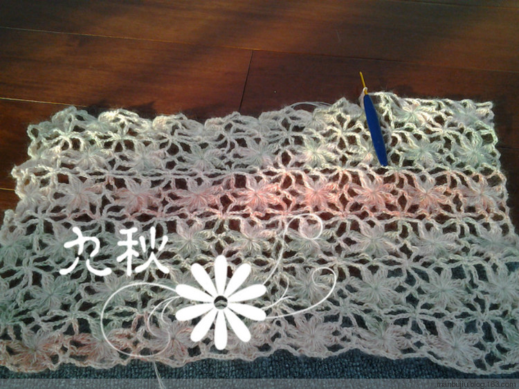 九秋作品——四葉花瓣馬海毛披肩 - manbujiu - 九秋——一個(gè)很胖很胖的老太