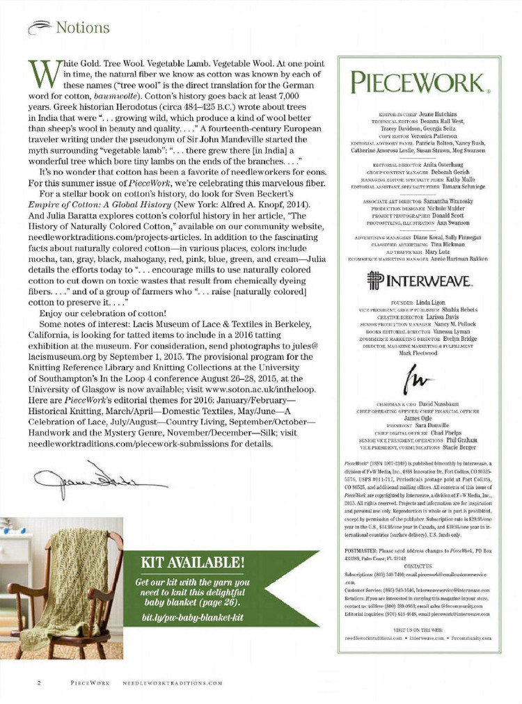 PieceWork  July/August 2015 - 輕描淡寫(xiě) - 輕描淡寫(xiě)