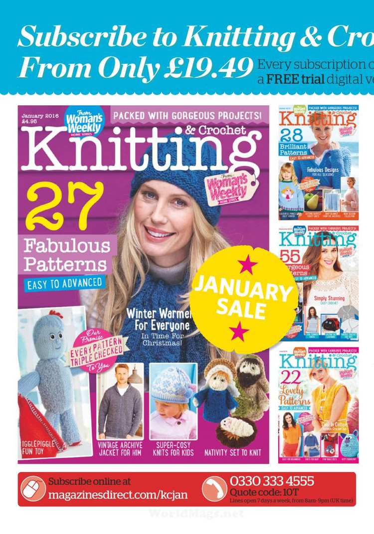 Womans Weekly Knitting  Crochet  February 2016 - 輕描淡寫 - 輕描淡寫